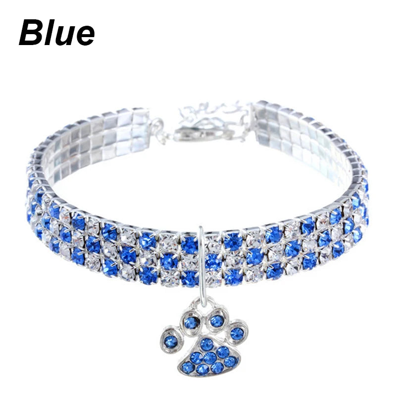 Elegant Crystal Pet Collar – Adjustable Jewelled Necklace for Cats & Dogs