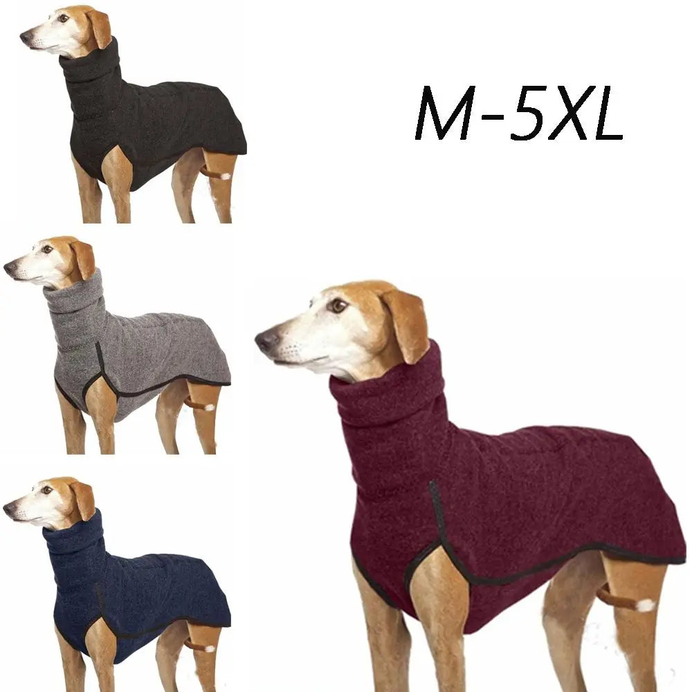 Winter High Collar Dog Sweater | Soft Cotton Hoodie Coat for Medium & Large Dogs | Warm Pitbull, Great Dane, and Greyhound Coat