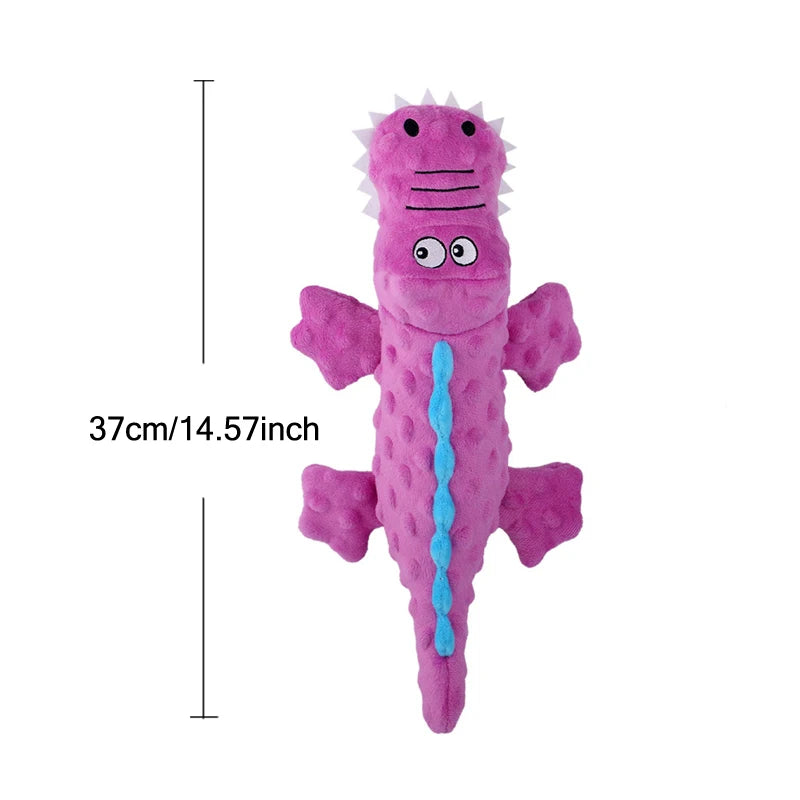 Soft Plush Crocodile Dog Squeaky Toy - Interactive Chew Toy for Small & Large Dogs, Cats