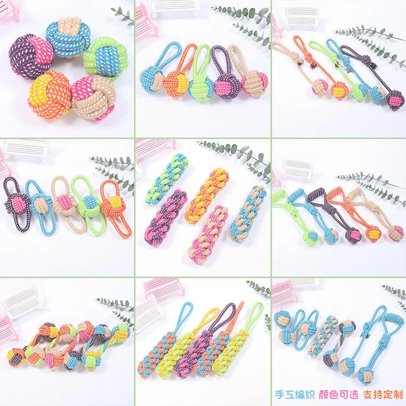 Interactive Cotton Rope Dog Toys - Durable Chew & Play for Puppies & Dogs
