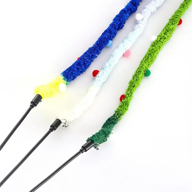 Plush Cat Teaser Wand – Interactive Cat Toy for Indoor and Outdoor Play
