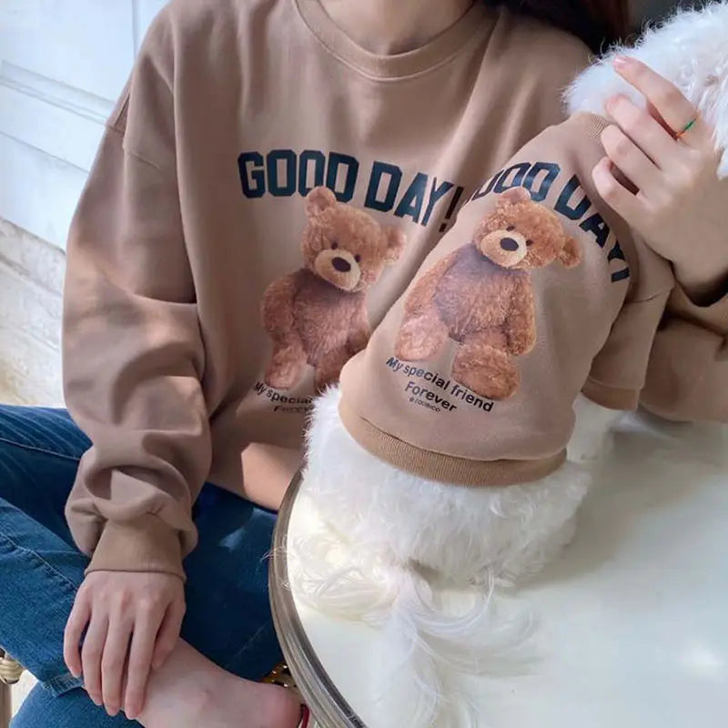 Winter Dog Clothes – Cute Puppy Warm Pullover Sweatshirt with Bear Pattern | Pet Jacket for Small & Medium Dogs, Cats | Chihuahua Costume Coat Ditzy Petunia