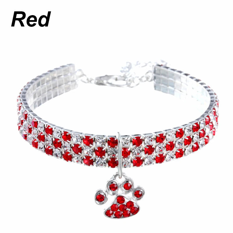 Elegant Crystal Pet Collar – Adjustable Jewelled Necklace for Cats & Dogs
