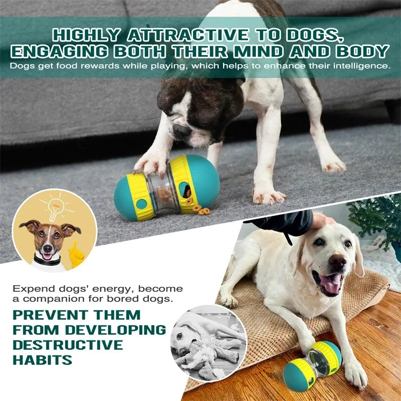 Interactive Slow-Feed Dog Toy — Tumbling Food Ball for Mental Stimulation & Healthy Eating