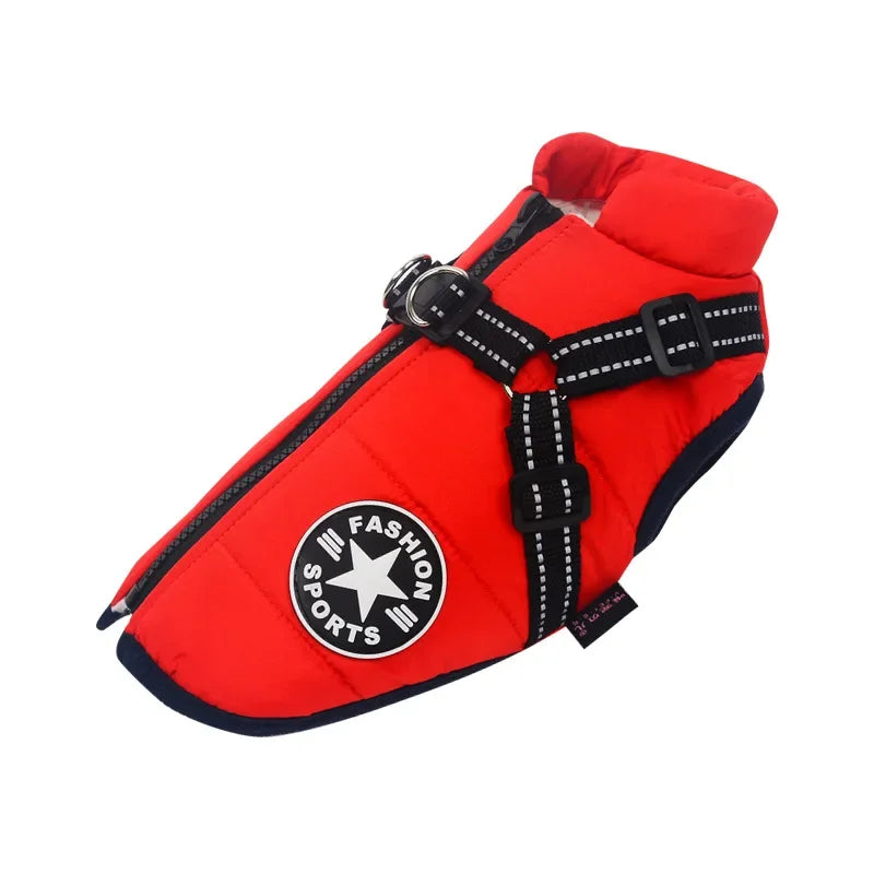 Waterproof Dog Jacket with Harness - Winter Warm Coat for Small to Large Dogs Ditzy Petunia
