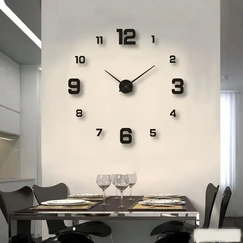 Creative Frameless DIY Wall Clock – Silent Home Décor for Living Room, Office, or Bedroom | Modern Wall Decal Design Ditzy Petunia