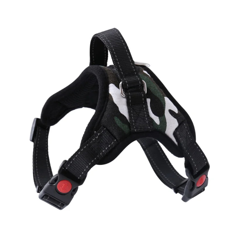 Reflective Quick Release Dog Vest Harness - Cotton & Nylon Adjustable Pet Harness Ditzy Petunia