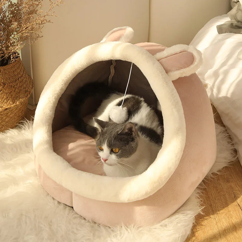 Cute Cat Bed with Animal Ears – Breathable & Comfortable