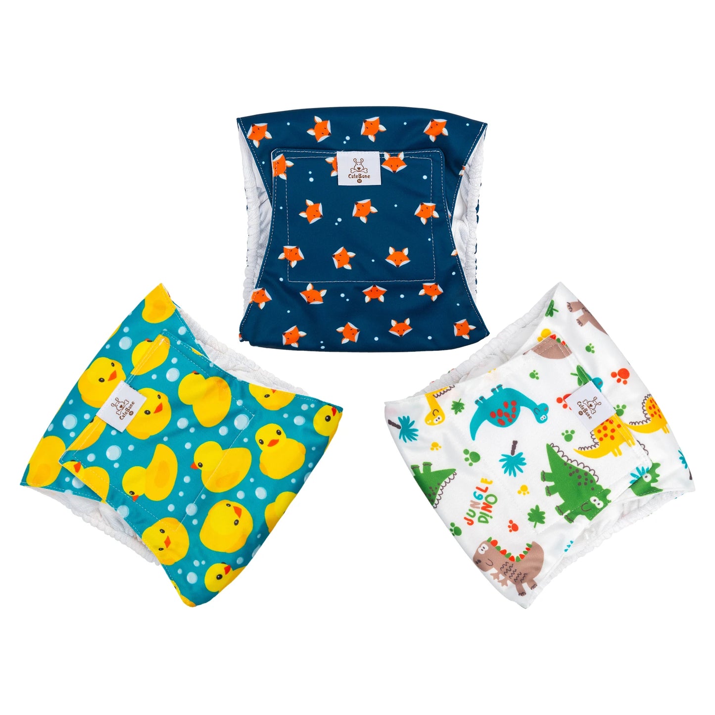 Washable Male Dog Diapers – Reusable Belly Bands with Leak-Proof Absorbent Pads for Puppies & Incontinent Dogs (Pack of 3) Ditzy Petunia