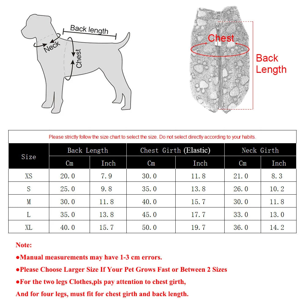 Winter Fleece Dog Vest - Soft, Warm, Reflective Jacket for Small & Medium Pets