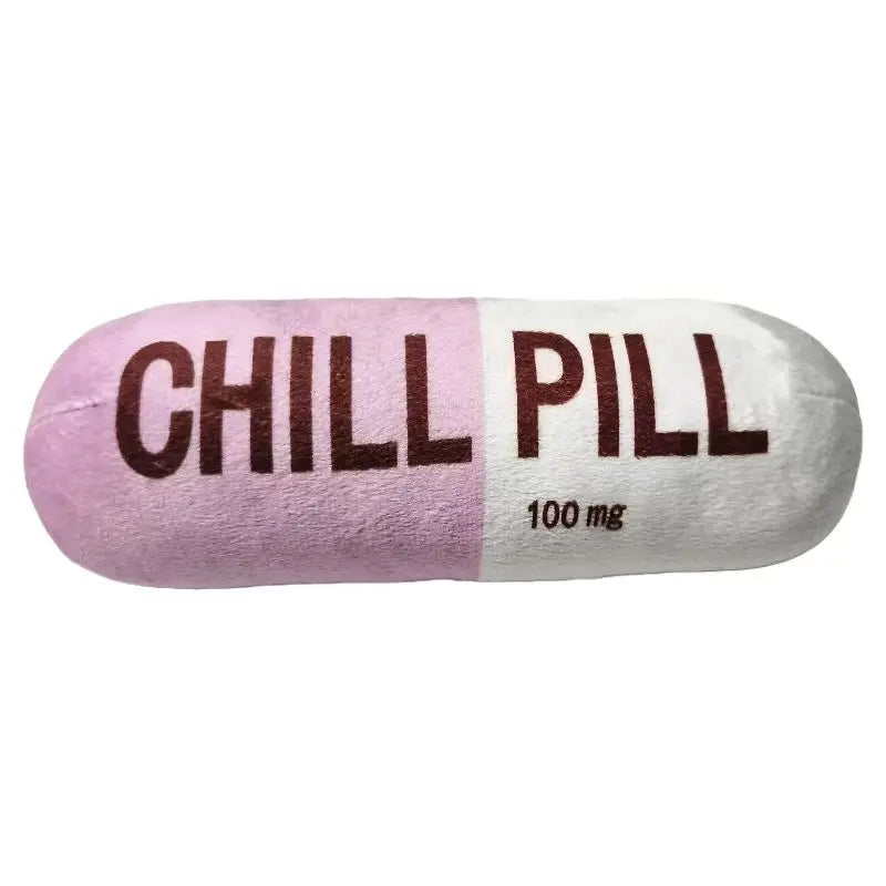 Vocal Pet Plush Toy - Chill Pill Capsule Shape, Bite Resistant Fabric, Built-in BB Vocal Sound