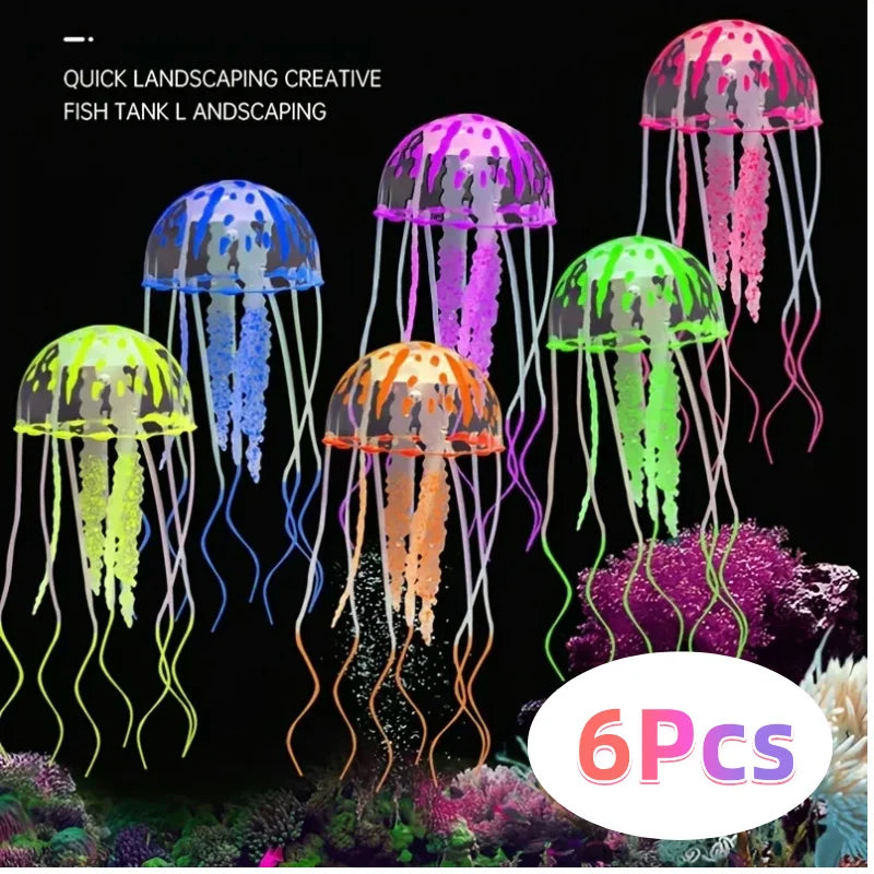 Luminous Artificial Jellyfish – Glow-in-the-Dark Aquarium Decoration for Fish Tanks