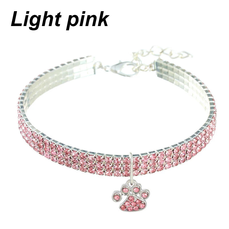 Elegant Crystal Pet Collar – Adjustable Jewelled Necklace for Cats & Dogs