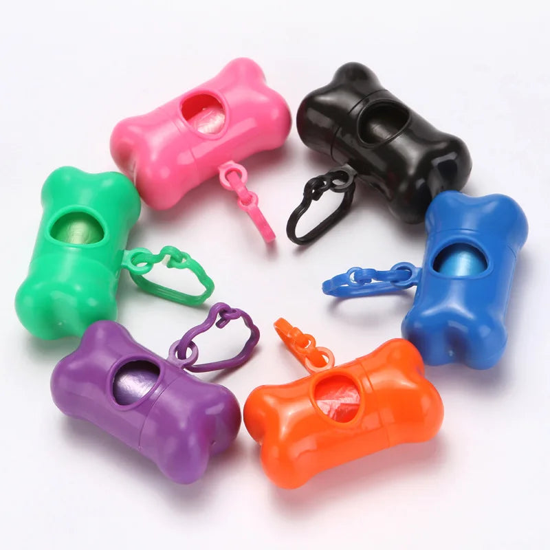 🦴 Portable Bone-Shaped Dog Waste Bag Holder – Includes Disposable Bags for Outdoor Walks