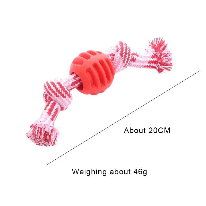 Bite Resistant Dog Rope Toy - Interactive Cotton Bone Chew Knot for Small Puppies, Teeth Cleaning Durable Dog Toy