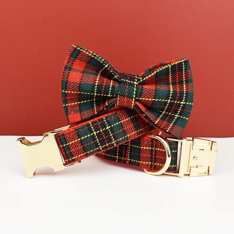 Custom Soft Cotton Dog Collar, Leash & Harness Set