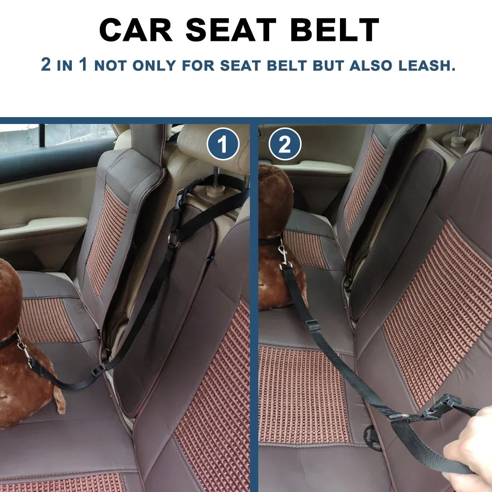 Adjustable Pet Car Seat Belt Leash - Durable Safety Harness for Dogs and Cats Ditzy Petunia