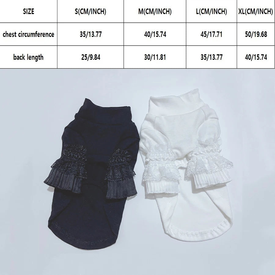 Winter Cat & Dog Clothes – Warm Lace Pet Clothing for Small Dogs & Yorkies