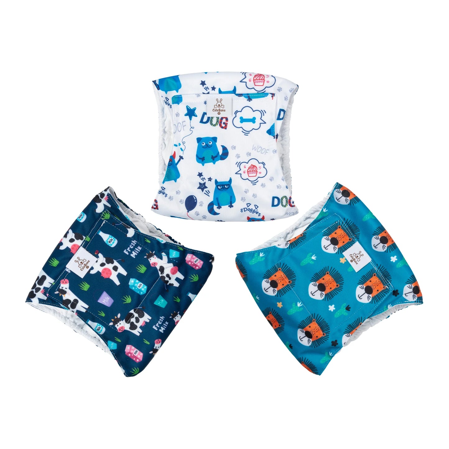 Washable Male Dog Diapers – Reusable Belly Bands with Leak-Proof Absorbent Pads for Puppies & Incontinent Dogs (Pack of 3) Ditzy Petunia
