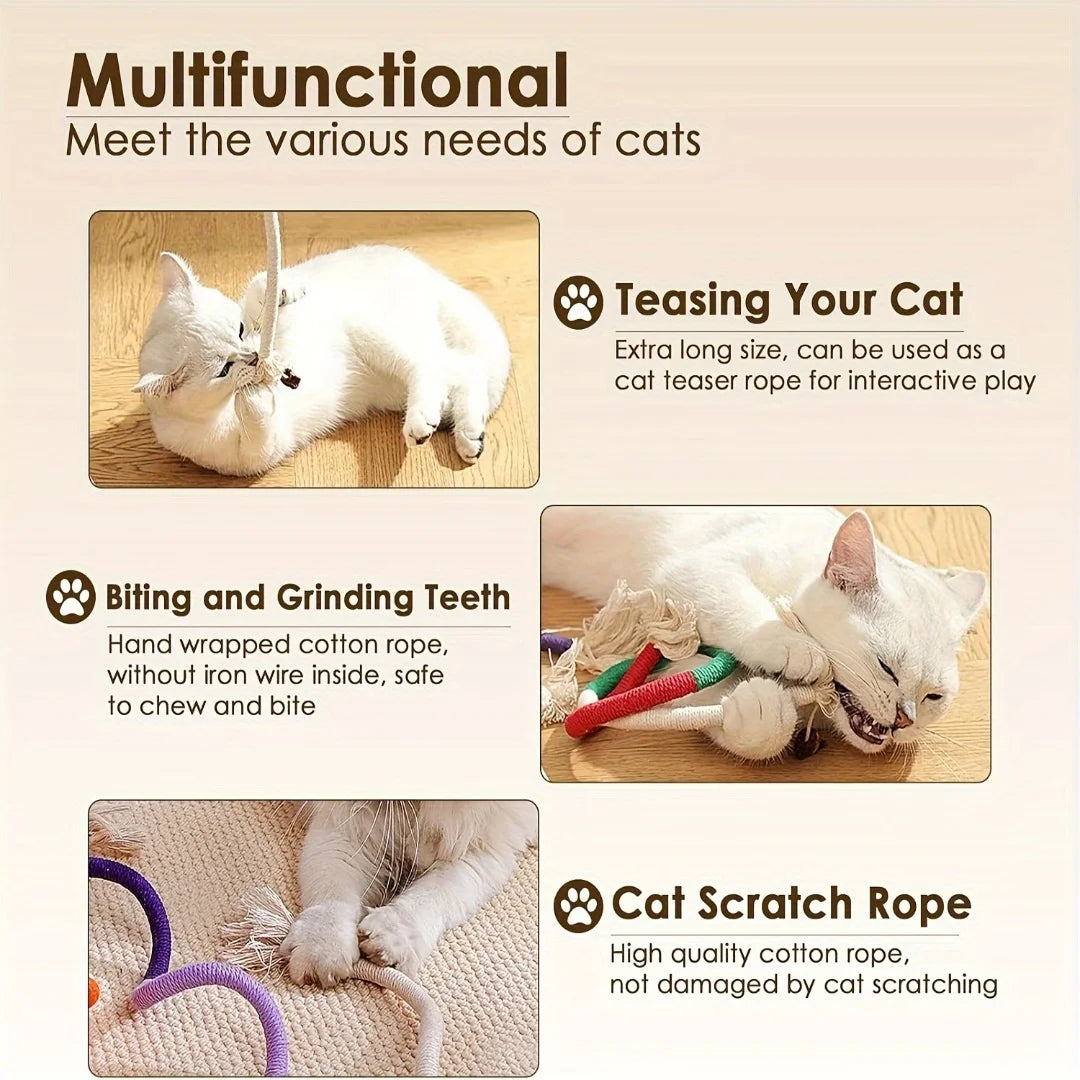 Sisal Rope Cat Toy with Silvervine Fruit - Durable Interactive Chew Toy for Cats Ditzy Petunia