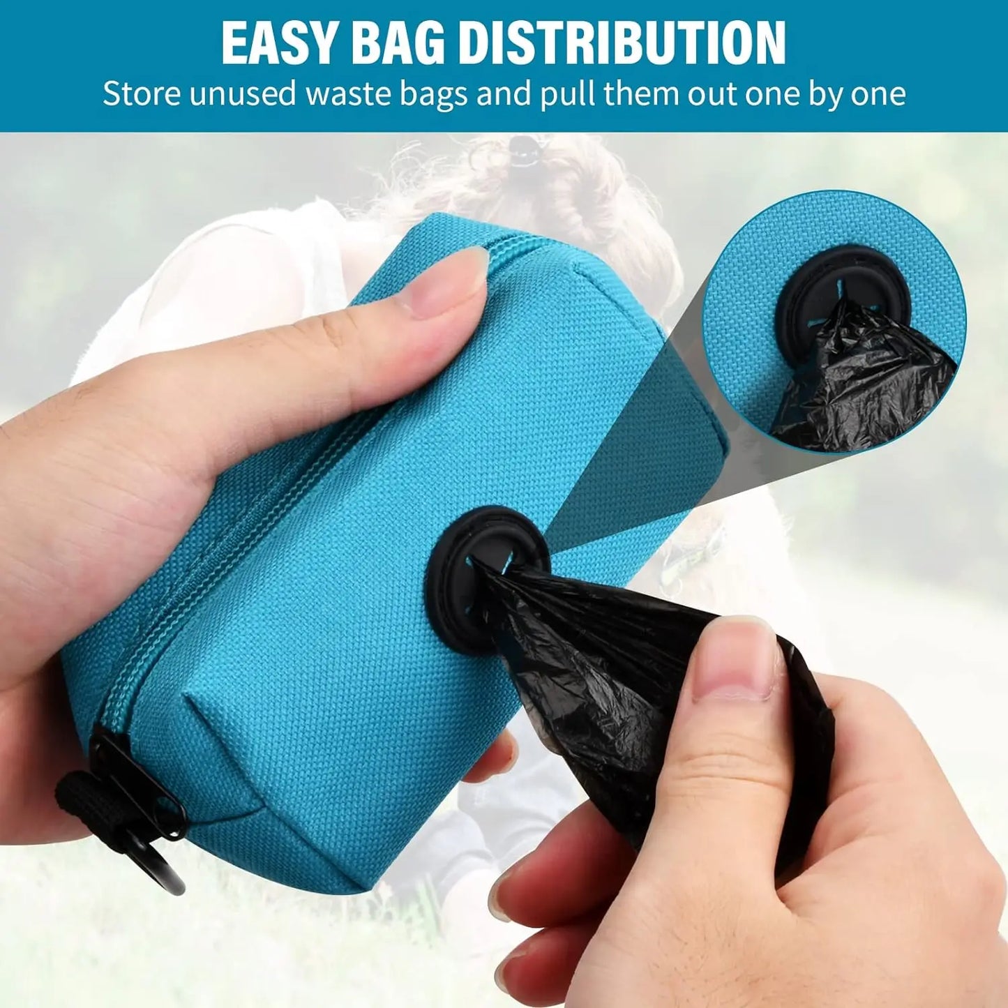 Dog Poop Bag Dispenser - Portable Waste Bag Holder for Outdoor Pet Cleanup Ditzy Petunia
