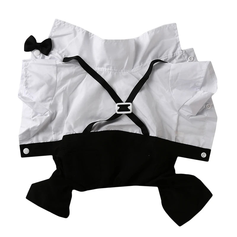 Solid Polyester Dog Shirt with Bow for Small to Large Dogs – Lightweight & Comfortable