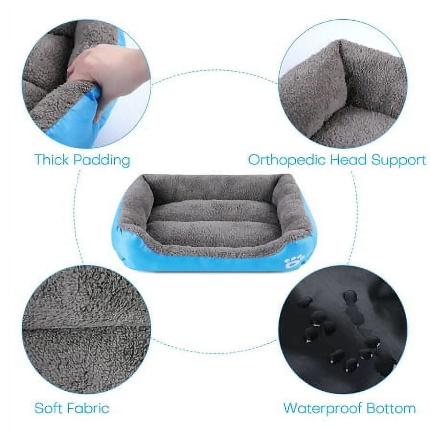 Soft Breathable Dog Bed Waterproof Non-Slip Cushion for Small Medium Large Pets - Machine Washable Puppy Sofa Mat Ditzy Petunia