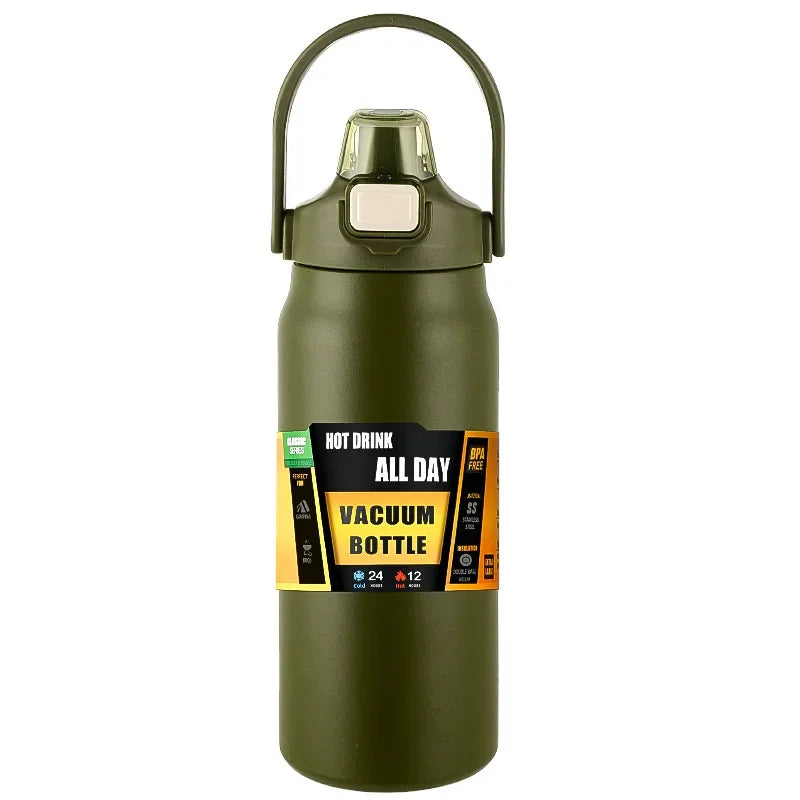 Insulated Stainless Steel Water Bottle with One-Click Lid, Straw & Leakproof, 24-Hour Cold & 8-Hour Hot, Eco-Friendly and Portable Ditzy Petunia