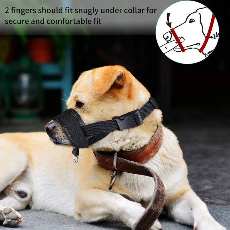 Adjustable Nylon Dog Muzzle – Prevent Biting, Barking & Chewing