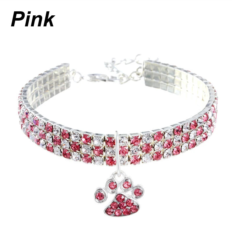 Elegant Crystal Pet Collar – Adjustable Jewelled Necklace for Cats & Dogs