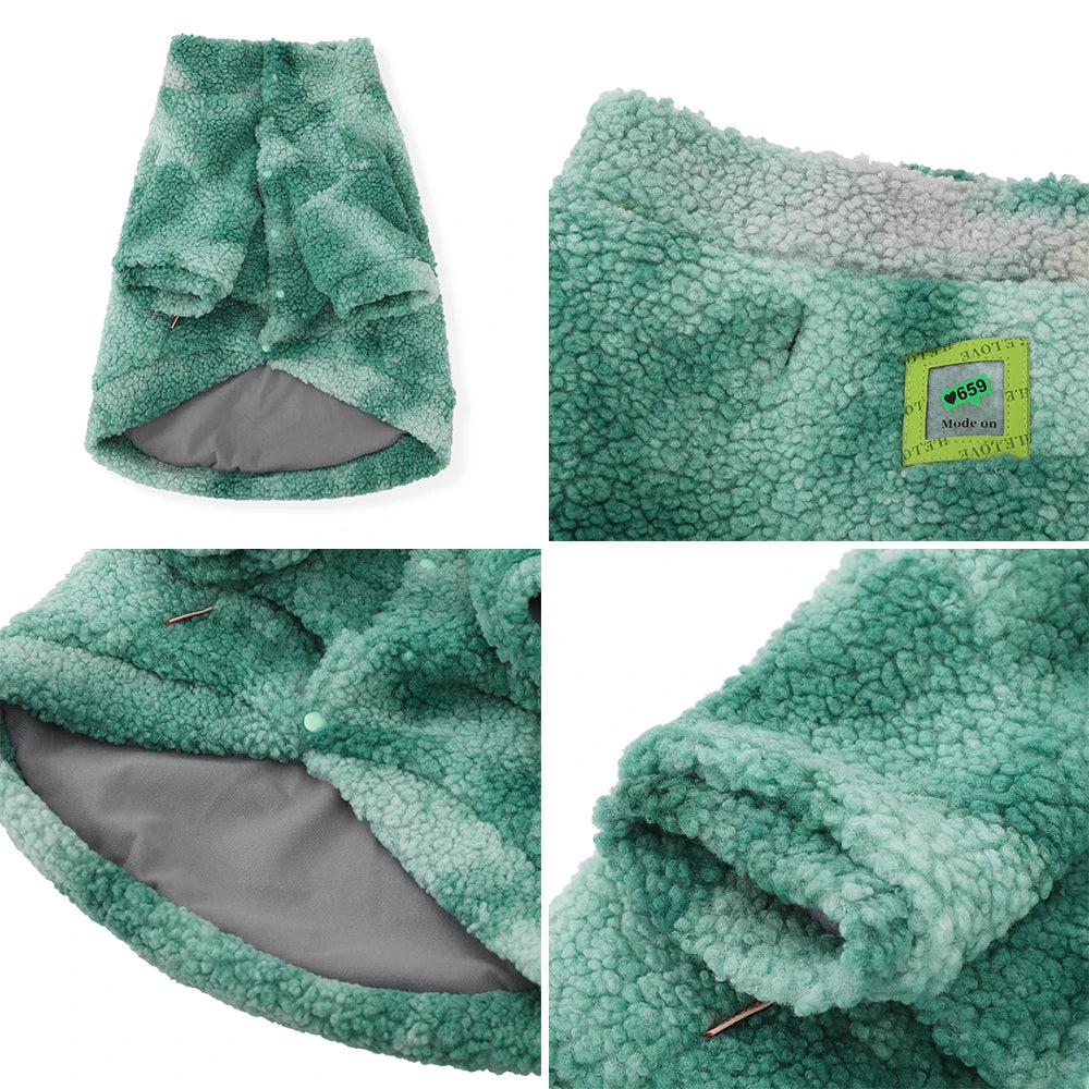 Warm Gradient Dog Jacket - Lamb's Wool Winter Coat for Dogs | Thick, Windproof, and Stylish Pet Clothing Ditzy Petunia