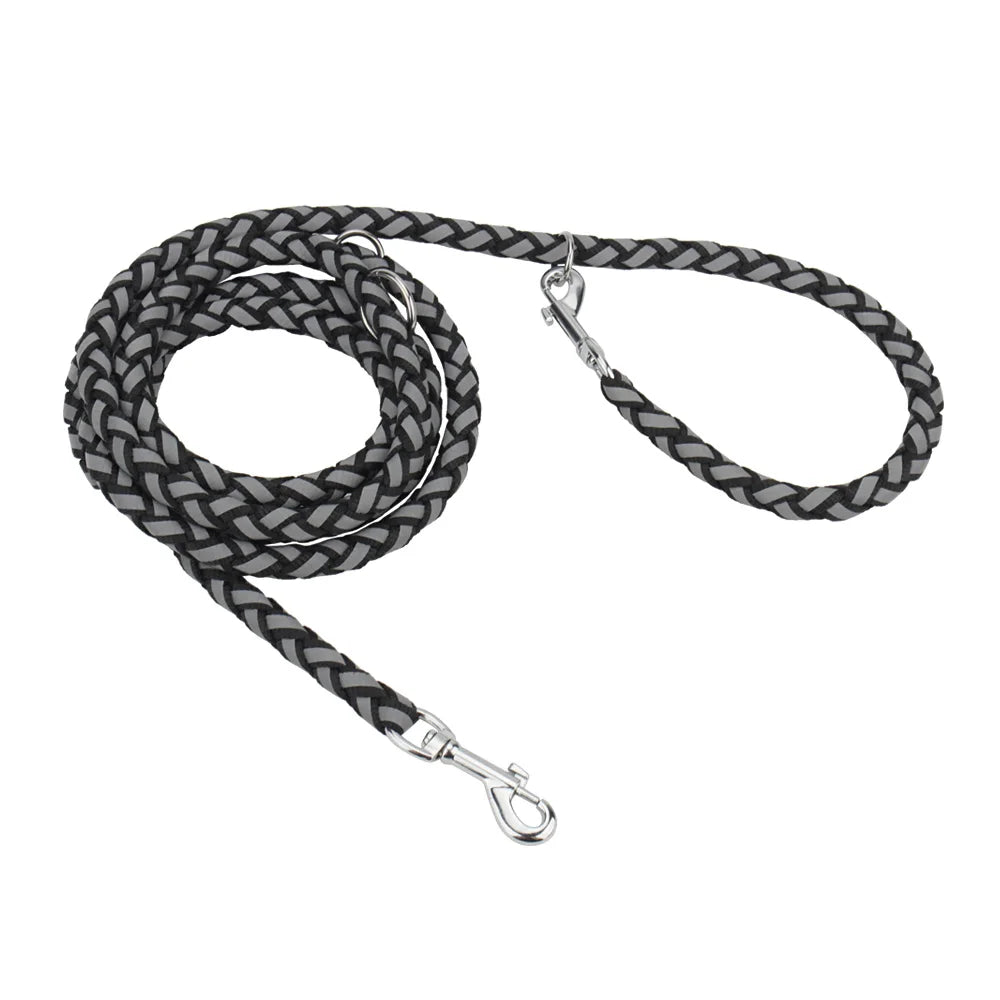Reflective Double Dog Leash with Waist Belt – Hands-Free Walking for Two Dogs