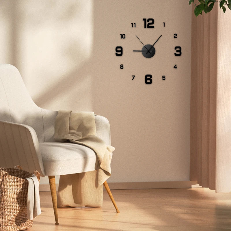 Creative Frameless DIY Wall Clock – Silent Home Décor for Living Room, Office, or Bedroom | Modern Wall Decal Design Ditzy Petunia