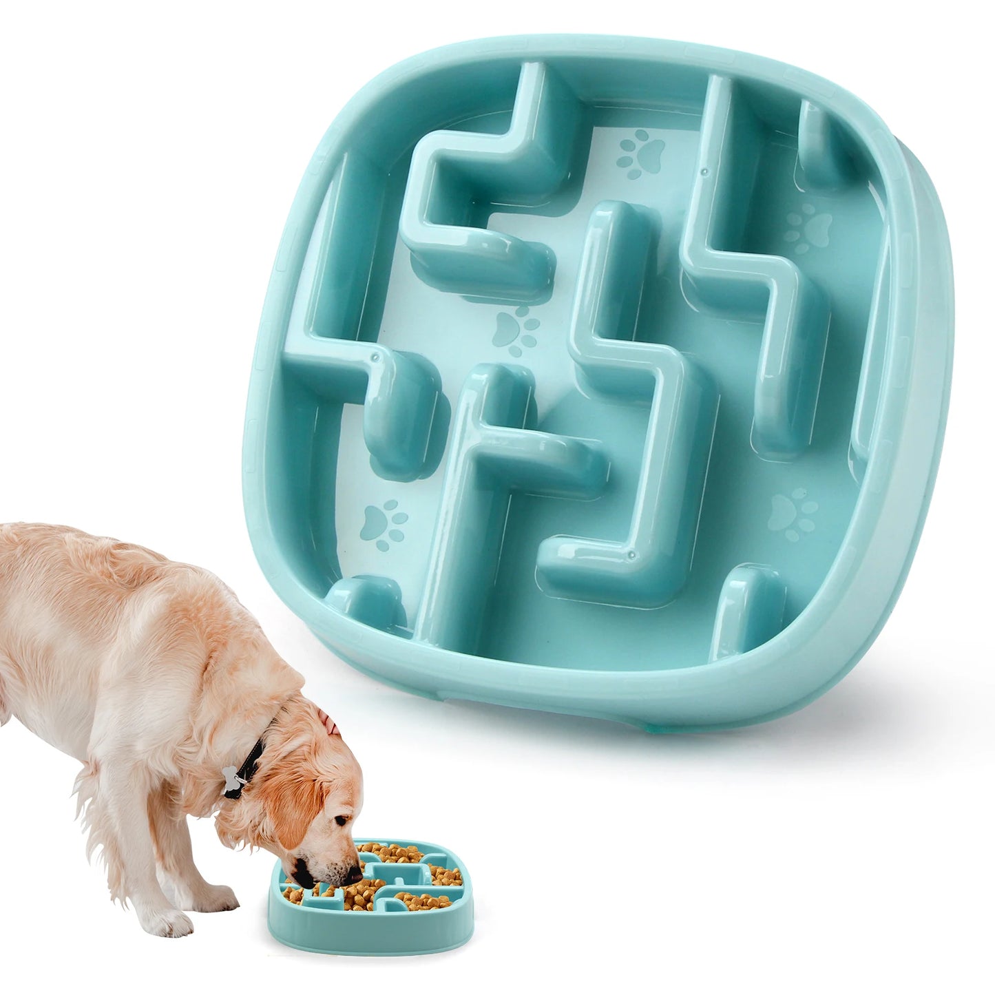 Pet Slow Feeder Bowl - Non-Slip Anti-Gulping Maze Design for Dogs & Cats