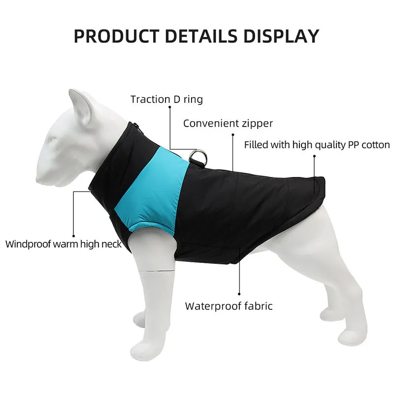 Waterproof Winter Dog Vest for Small and Large Dogs – Warm Pet Jacket for Chihuahua, French Bulldog, Yorkies, and Pugs