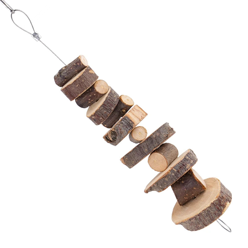 Natural Wooden Rabbit Chew Toy – Teeth Grinding & Stress Relief for Small Rodents | Hamster, Chinchilla, Squirrel, Parrot Chew Toy Ditzy Petunia