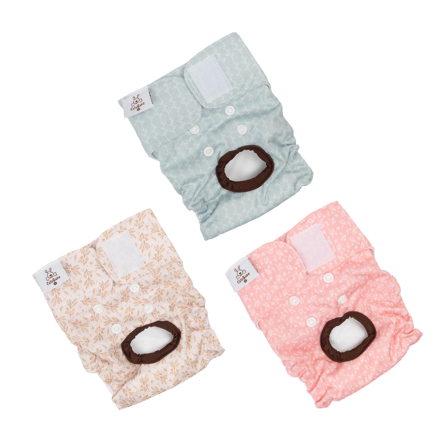 Washable Female Dog Diapers – Reusable Leak-Proof Diapers for Dogs in Heat, Potty Training & Incontinence (Pack of 3) Ditzy Petunia