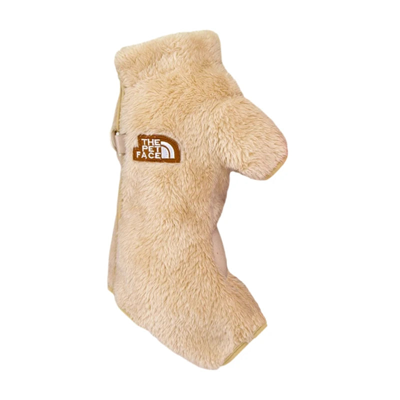 Winter Dog Jumpsuit Coat - Warm Fleece Pet Jacket with Zipper & Harness for Small Dogs Cats Ditzy Petunia