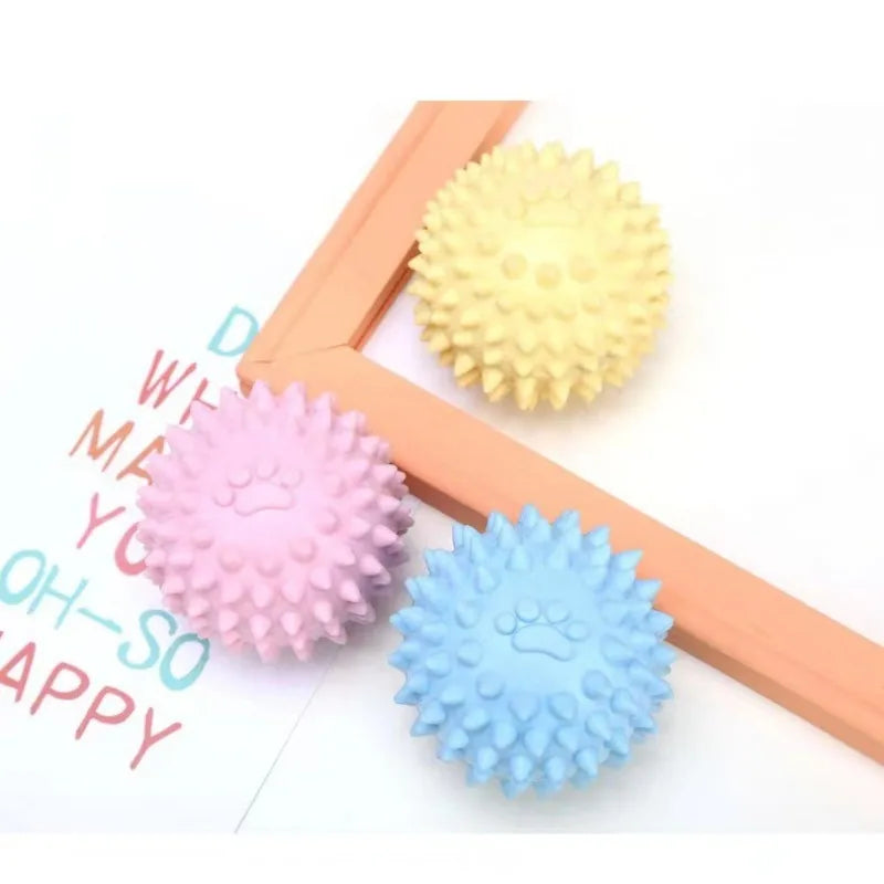 Dog Chewing Toy Interactive Rubber Ball | Indestructible Footprint Ball for Small & Large Dogs & Cats | Pet Tooth Cleaning & Accessories