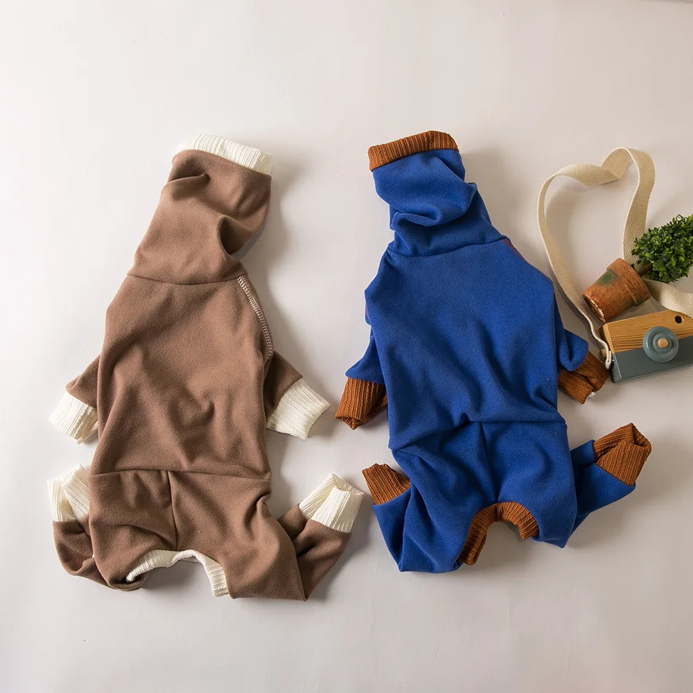 XL-5XL Cozy Turtleneck Dog Jumpsuit – Velvet Pajamas for Small, Medium, Large, and Big Dogs