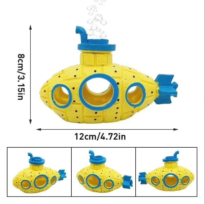 Resin Submarine Aquarium Ornament – Decorative Tank Decoration