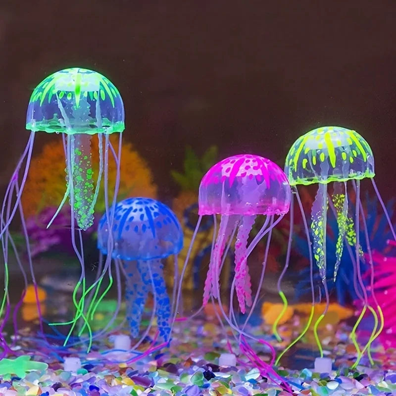 Luminous Artificial Jellyfish – Glow-in-the-Dark Aquarium Decoration for Fish Tanks