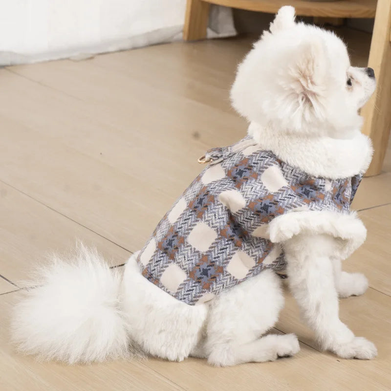Warm Dog Coat Jacket with D-ring – Thickened Pet Clothes for Small Medium Dogs (Chihuahua, Yorkshire)
