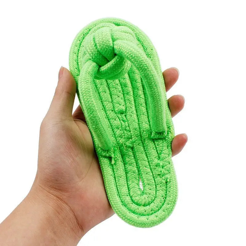 🐶 Funny Slipper-Shaped Rope Chew Toy – Durable Cotton Molar Toy for Dogs