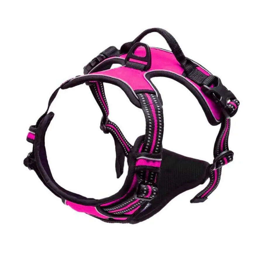 Reflective Vest Dog Harness - Adjustable Comfortable No Pull Harness for All Dog Sizes Ditzy Petunia