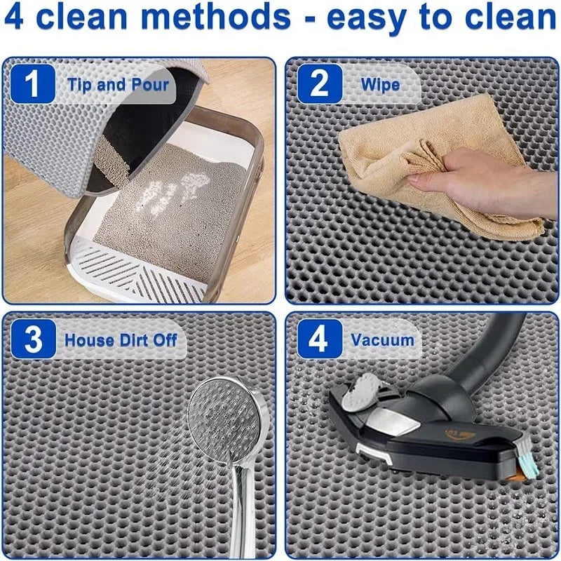 🐱 Dual-Layer Waterproof Cat Litter Mat – Keep Floors Clean & Litter Contained