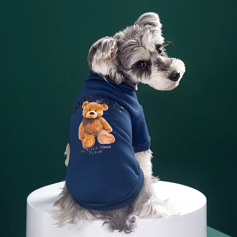 Winter Dog Clothes – Cute Puppy Warm Pullover Sweatshirt with Bear Pattern | Pet Jacket for Small & Medium Dogs, Cats | Chihuahua Costume Coat Ditzy Petunia