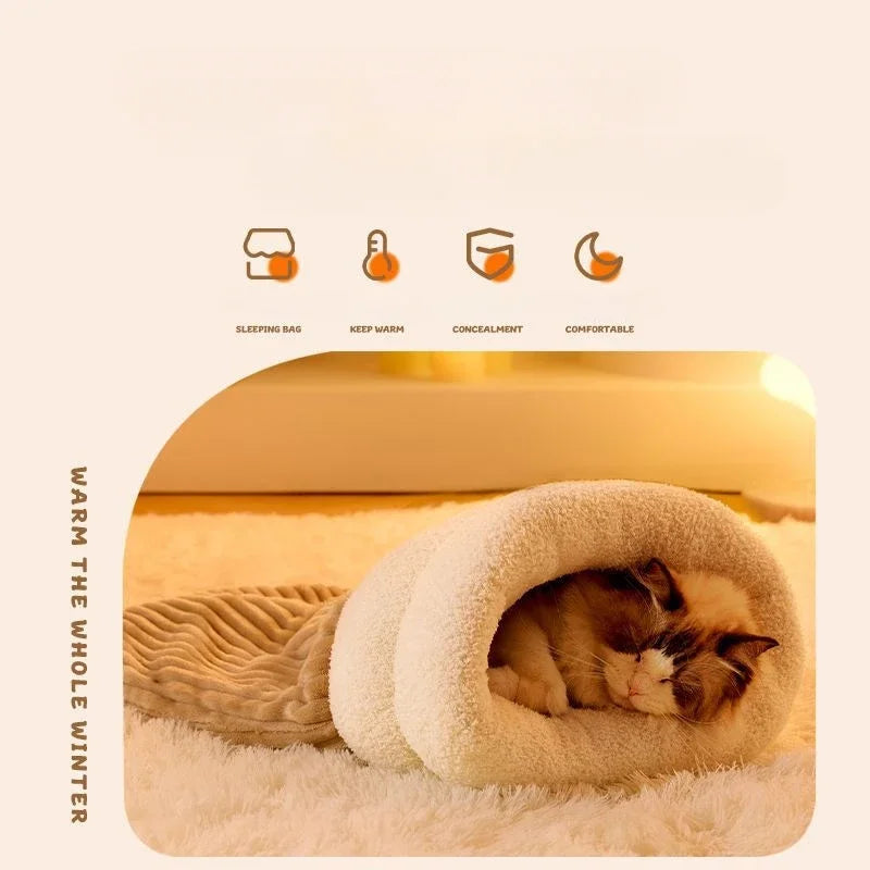 Cat Nest Four Seasons General Purpose Cat Winter Warm Sleeping Nest Semi-closed Security Pocket Nest Cat Sleeping Supplies pets