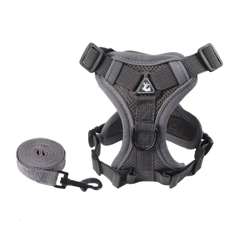 Reflective Adjustable Saddle Dog Harness & Leash Set – No-Pull Halter for Small to Large Dogs