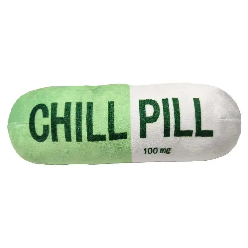 Vocal Pet Plush Toy - Chill Pill Capsule Shape, Bite Resistant Fabric, Built-in BB Vocal Sound